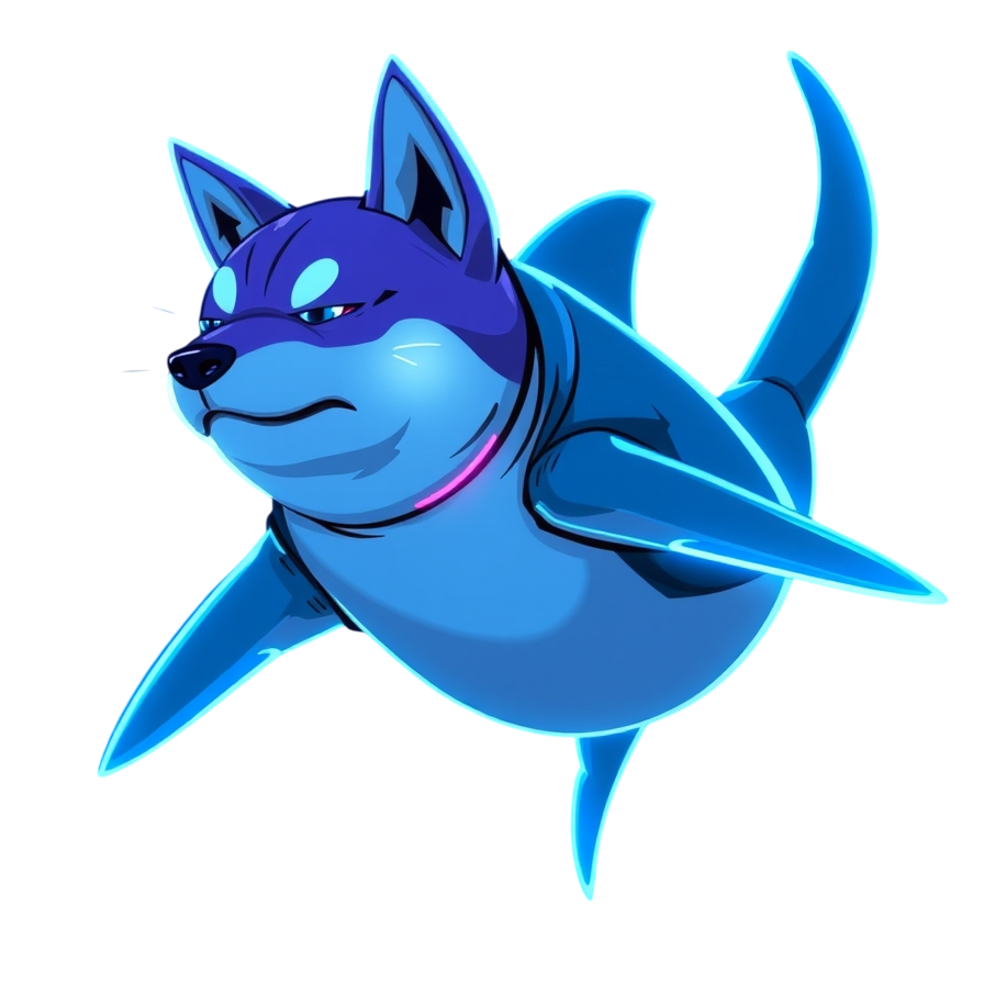 SharkDoge in the digital ocean